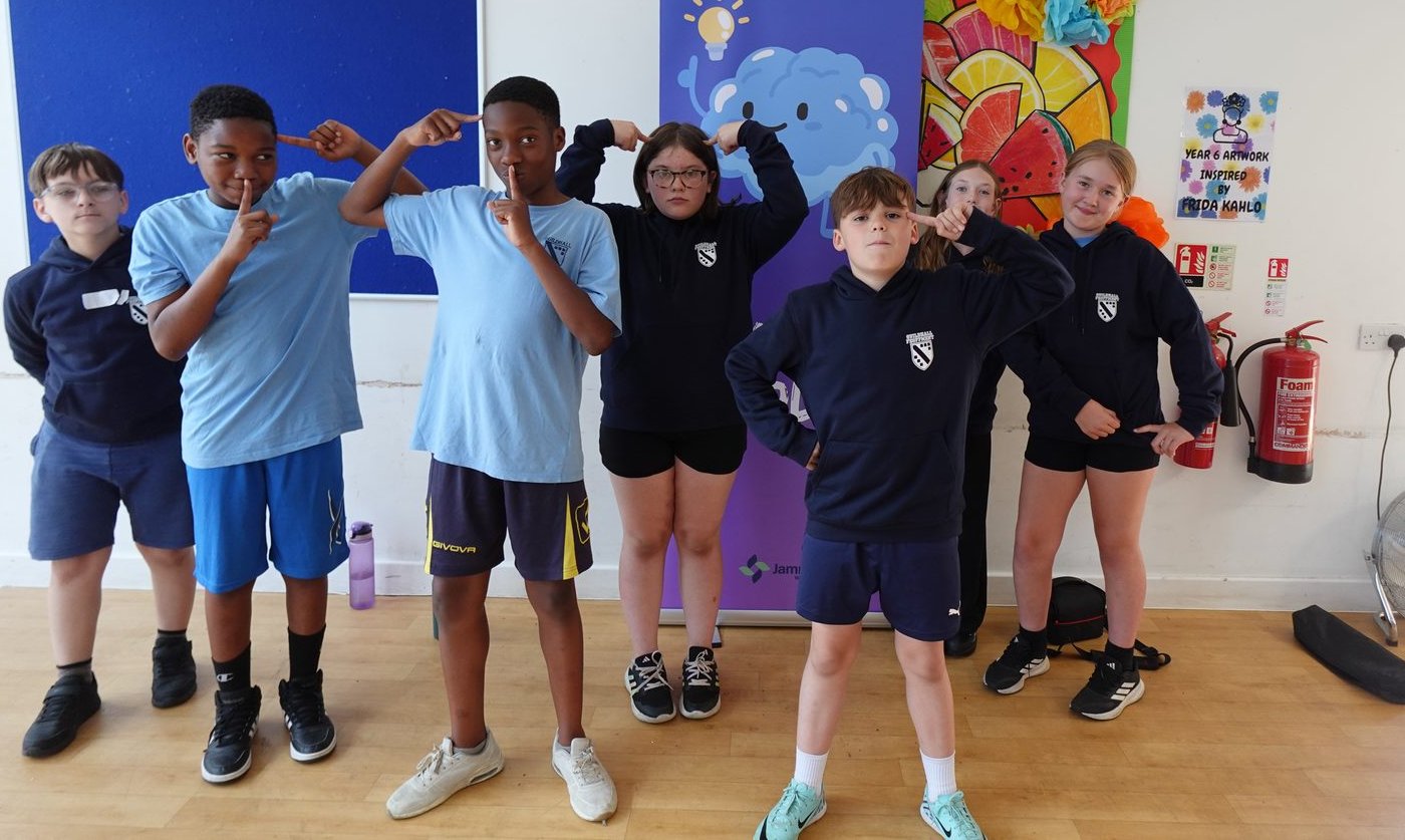 Students in Smart Mode poses at a Brain Smart Transition session
